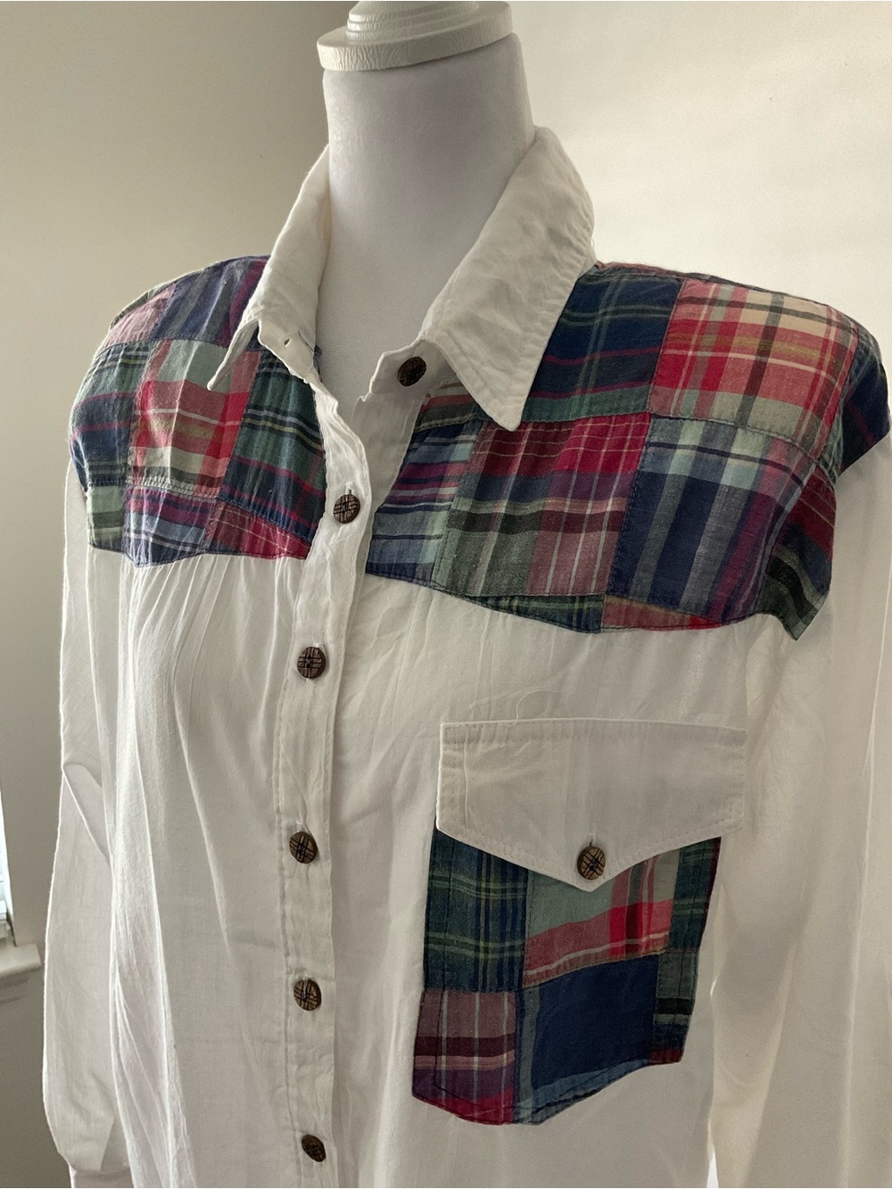 Hippie Vintage Madras western long sleeve shirt